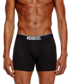 מארז 3 תחתוני בוקסר ארוכים עם גומי ממותג - שחור