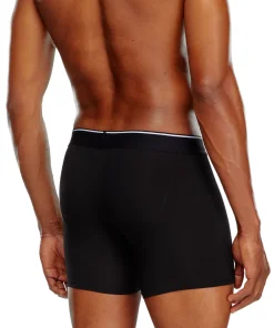 Alternative view of מארז 3 תחתוני בוקסר ארוכים עם גומי ממותג - שחור