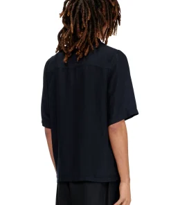 Alternative view of חולצת פשתן קצרה - שחור