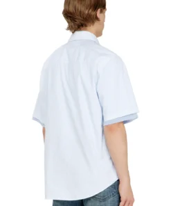 Alternative view of חולצה מכופתרת שרוול קצר עם פאץ' פניקס רקום – לבן