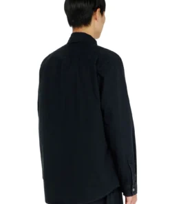 Alternative view of חולצת אוברשירט ריפסטופ עם רוכסן - שחור