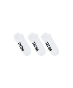 גרבי קרסול עם לוגו - לבן