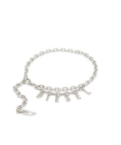 חגורת שרשרת עם לוגו קריסטלים - כסף