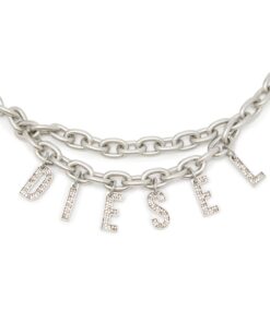 Alternative view of חגורת שרשרת עם לוגו קריסטלים - כסף