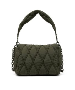 Alternative view of תיק ניילון מונוכרומטי עם שרשרת לוגו - ירוק זית